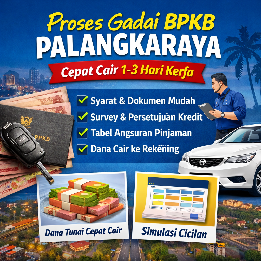 Kredit Jaminan BPKB Mobil & Motor di Palangkaraya, Syarat Mudah Proses Cepat