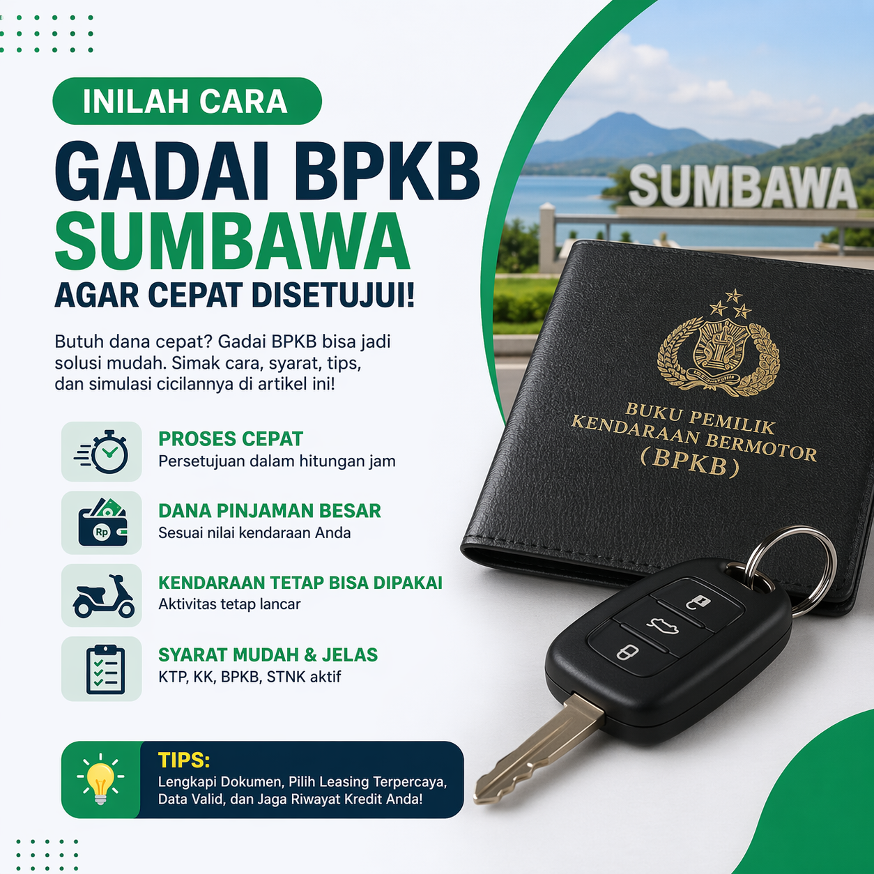 Kredit Jaminan BPKB Sumbawa Langsung Cair Tanpa Survey Sulit